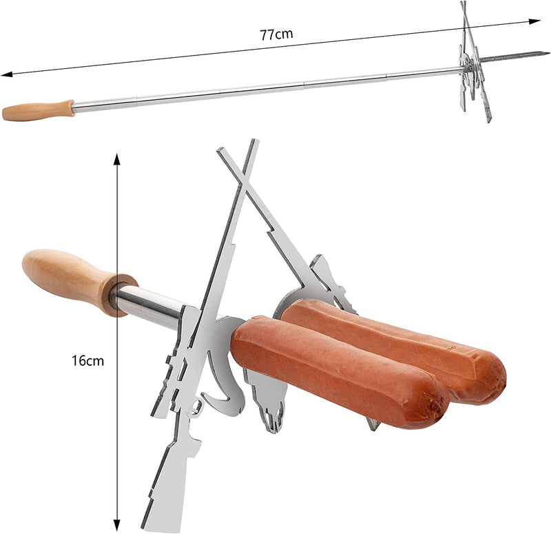 Rifle Guns Marshmallow & Hotdog Roaster Extendable 30 Inch Fire, BBQ Skewers Set for Marshmallows, Sausage Meat Grill Funny - Barbeque Gifts, Grilling, Novelty Gift - Great for Parties, Sniper Hotdogs