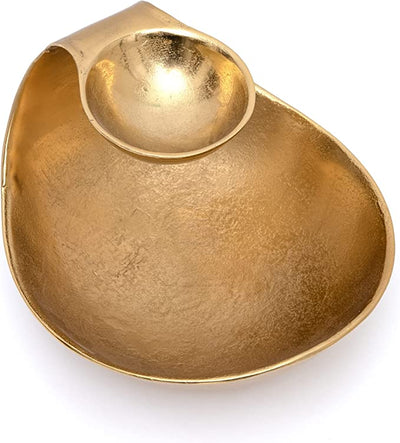Chip and Dip Serving Bowl Gold Brass Tiered Snack, Candy & Salad Bowl by Gute