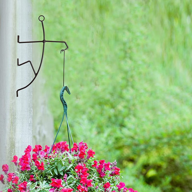 Outdoor Hanging Plant Bracket by Gute, Wall Hanging Planter for Indoor Outdoor Plants, Metal Stick Man Plant Hanger for Creative Decorations, Home Patio, Lawn, Garden Porch Decor