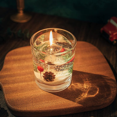 Gute Round Holiday Candle - Fir 3.6" H - 200 Hour Burn Time, Notes of Christmas Tree Fir, Citrus, Earthy Undertone, Aromatherapy Candles, Long Lasting Candles, Home Décor