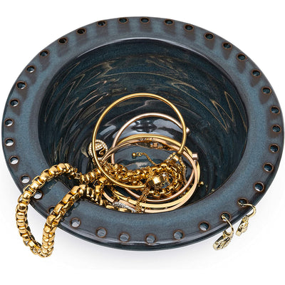 Elegant Jewelry Storage Bowl by Gute - Jewelry Storage, Earing Organizer, Jewelry Organizer, Jewelry Box, Jewelry Holder Trinket Tray 6.5" Width 3" Height (Green)