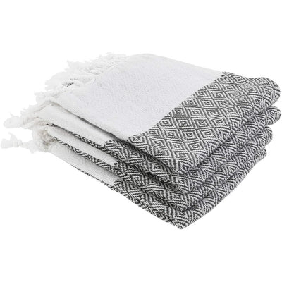 Gute Turkish Hand Towels Kitchen Hammam Towels, Large Hammam Kitchen Towel SET of 4 100% Natural Turkish Cotton Foua Blanket Set (Hand Towels)