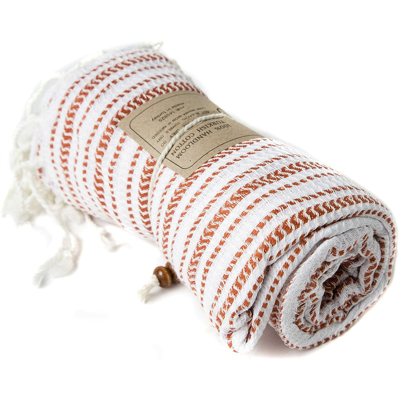 Gute Turkish Bath Beach Hammam Towels, Large Hamam Towel Wrap Pareo Fouta Throw Peshtemal Towel Set of 6 100% Natural Turkish Cotton Foua Blanket Set (Vegas)