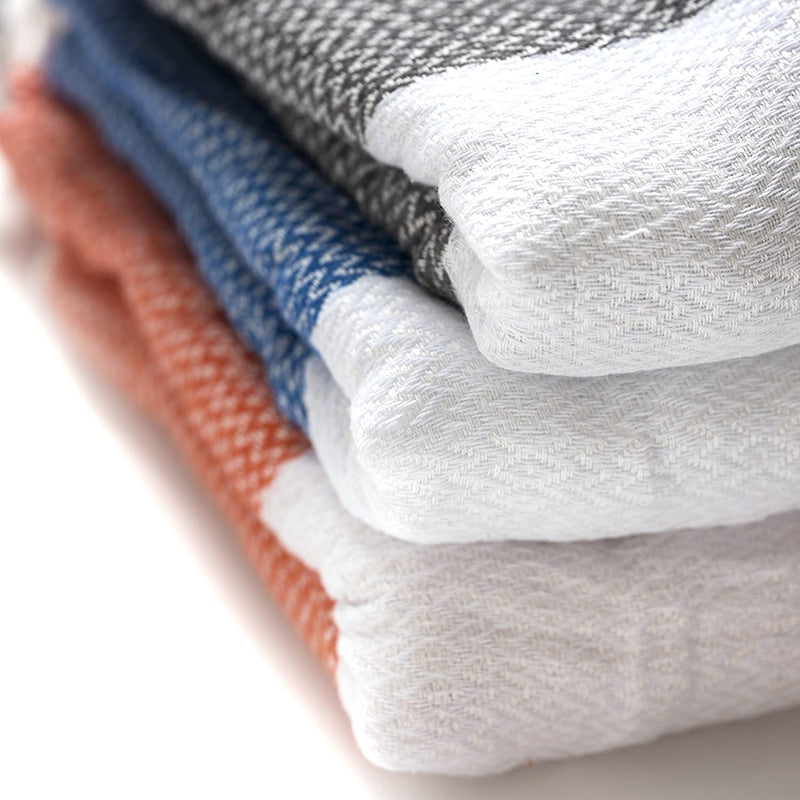 Gute Turkish Bath Beach Hammam Towels, Large Hammam Towel Wrap Pareo Fouta Throw Peshtemal Towel Set of 6 100% Natural Turkish Cotton Foua Blanket Set (Lily)
